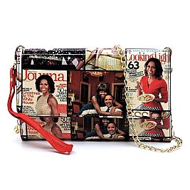Collage Magazine Cover Clutch Wallet Cell Phone Purse