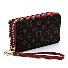 MONOGRAM 2ZIP AROUND CLUTCH WALLET WRISTLET