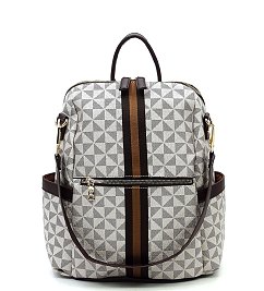 PM Monogram Striped Convertible Backpack