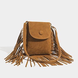 Fringed Flap Cell-Phone Holder Cross-Body