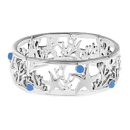 ALLURING SEA LIFE CORAL REEF STARFISH CUTOUT STRETCH BRACELET