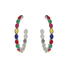 Fashionable Western Tq Semi Hoop Earrings SLE1894
