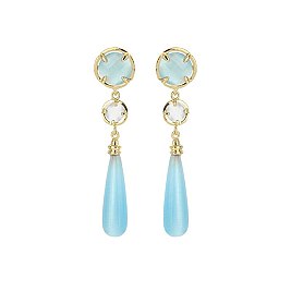 CHARMED GLASS TEARDROP POST EARRINGS