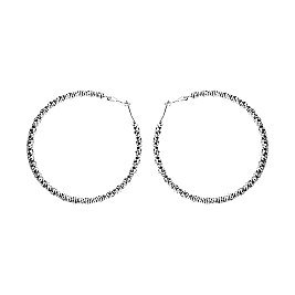 TEXTURED METAL HOOP EARRING