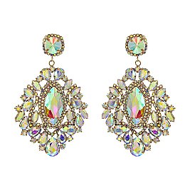 ALLURING RHINESTONE CHANDELIER STATEMENT EARRINGS