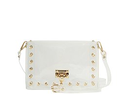 See Thru Studded Flap Crossbody Bag