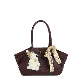 Lace Bow Bag Charm Top Handle Tote Bag