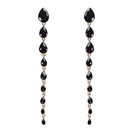 FASHIONABLE TEARDROP STONE DANGLE POST EARRING SLEY8934