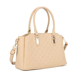 Embossed Multi-Compartment Satchel Bag