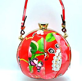 Ethnic Flower Print Ball-Shaped Satchel - Shoulder Bag