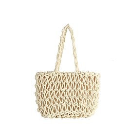 Crocheted Woven Macrame Wide Shoulder Tote