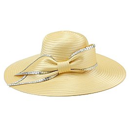 STONE TRIM SIDE BOW BRAID HAT