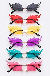 Pack of 12 Feather Cat Eye Iconic Sunglasses
