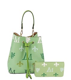 LM Monogram Drawstring Bucket 2-in-1 Satchel Set
