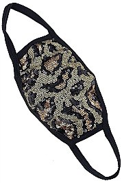 PACK OF 12 SEQUIN ACCENT LEOPARD MASK