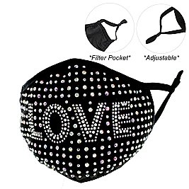 Chic Love Rhinestone Bling Mask
