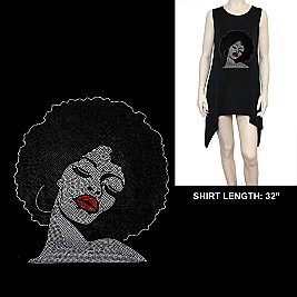 FASHIONABLE SOUL AFRO QUEEN HOTFIX/RHINESTONE SHIRT