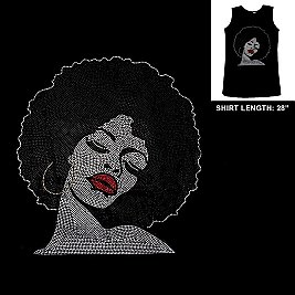 FASHIONABLE SOUL AFRO QUEEN HOTFIX/RHINESTONE TANK TOP SLS2094