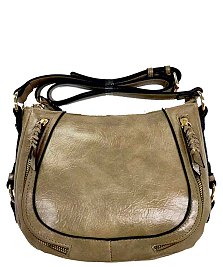 Dual zippered Saddle Crossbody Bag