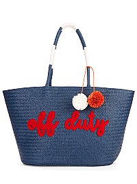 TRENDY NAVY Color Beach Bag with print