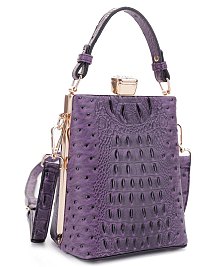 Structured Frame Croc Satchel Cross-Body