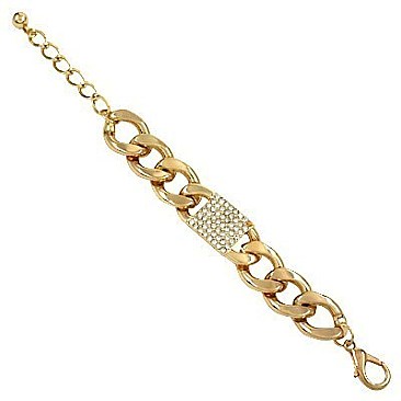 Chain Link Designer Stoned Bracelet