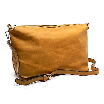 2 in 1 Textured Faux-leather Tote