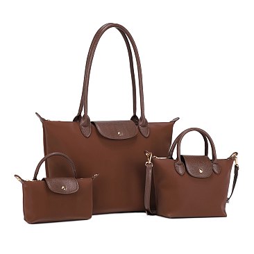 3-in-1 Nylon Fashion Tote / Satchel Sets WHOLESALES