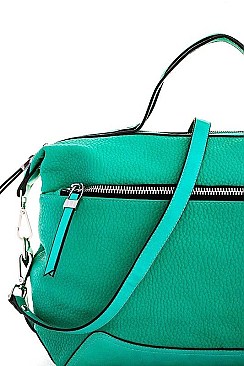 LUXURY FASHION SIDE CLIP LOOSE FIT SATCHEL WITH LONG STRAP