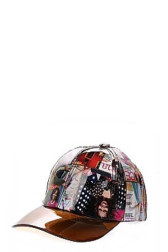 OBAMA MAGAZINE PRINT SEMI TRANSPARENT VISOR CAP