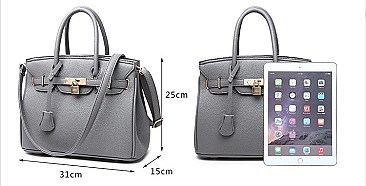 2-Way Padlock Accent Structured Satchel