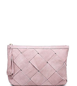 LUXURY ELEANOR WEAVED FAUX LEATHER CLUTCH BAG JY-13226ML