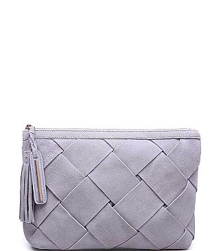 LUXURY ELEANOR WEAVED FAUX LEATHER CLUTCH BAG JY-13226ML