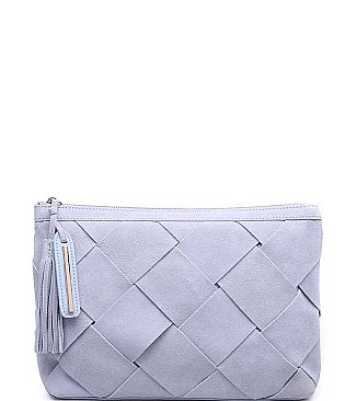LUXURY ELEANOR WEAVED FAUX LEATHER CLUTCH BAG JY-13226ML