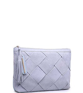 LUXURY ELEANOR WEAVED FAUX LEATHER CLUTCH BAG JY-13226ML