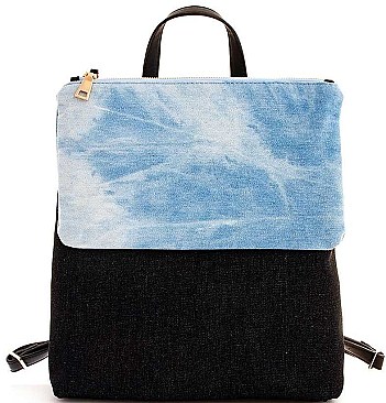 LUXURY DENIM TWO TONE BACKPACK