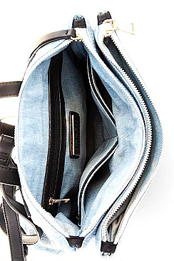 LUXURY DENIM TWO TONE BACKPACK