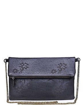 FAUX LEATHER LUXURY POPPY CLUTCH BAG WITH CHAIN SLING JY-14686ML