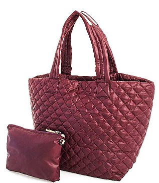 DESIGNER SOFT PADDED SHOPPER WITH COIN PURSE