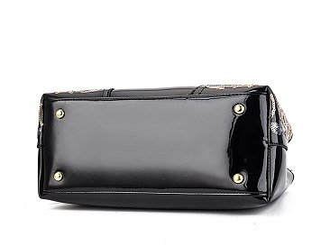 Patent Quality Embroidery Top Handle Satchel Bag