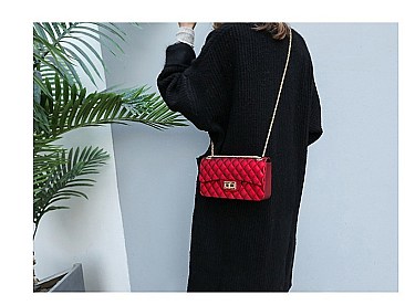 Stylish Quilted Matte Jelly Shoulder Bag Set