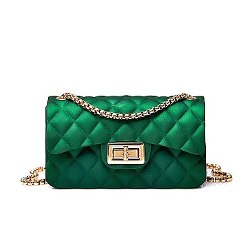 Stylish Quilted Matte Jelly Shoulder Bag Set