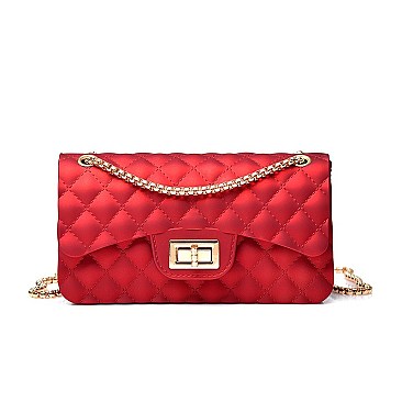 Stylish Quilted Matte Jelly Shoulder Bag Set