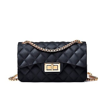Stylish Quilted Matte Jelly Shoulder Bag Set