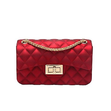 Stylish Quilted Matte Jelly Shoulder Bag Set