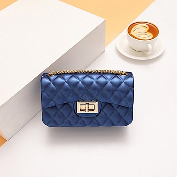 Stylish Quilted Matte Jelly Shoulder Bag Set