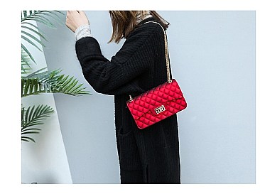Stylish Quilted Matte Jelly Shoulder Bag Set