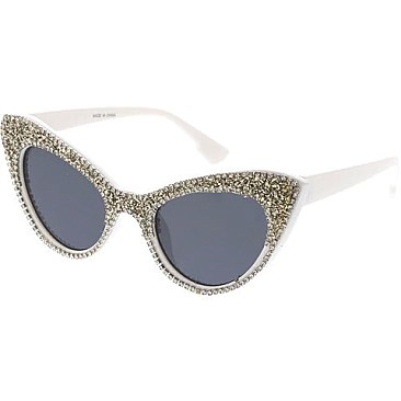 Pack of 12 Assorted Color CAT EYE Rhinestone Sunglasses