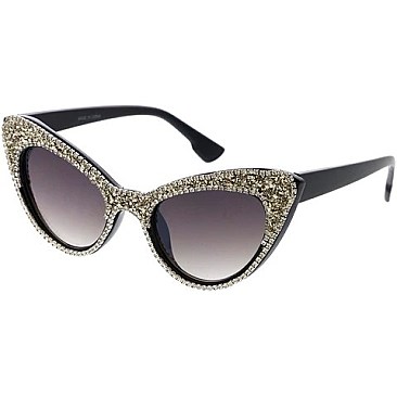 Pack of 12 Assorted Color CAT EYE Rhinestone Sunglasses
