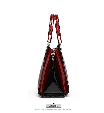 High Quality Metal Accent Patent Satchel